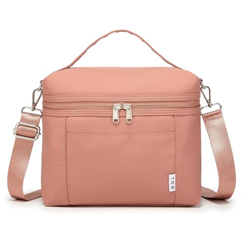 NOL Natural Organic Lifestyle Insulated Lunch Bags for Women Cooler Bag Lightweight Nylon Waterproof Lunch Box For Work (Small, Dark Pink) - color: Dark Pink, size: Small (4 Liters)