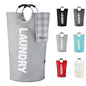 Caroeas 125L Laundry Basket,Large Laundry Hamper, Laundry Bag with Padded Handles, Clothes Hamper Stands Up Well, Collapsible Free Standing Easy Storage Washing Bin (Light Grey,125L) - color: Light Grey, size: 125L
