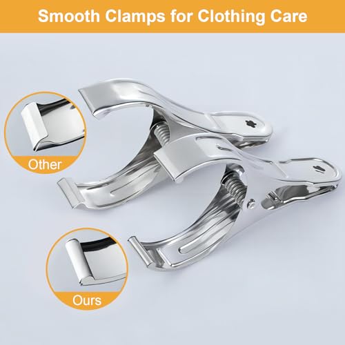 Coideal Metal Pool Cover Clips - 10 Pcs Large Beach Towel Chair Clips 5.5 Inch Stainless Steel Clothes Pins Quilt Clamps Windproof for Sunbed Lounge Cruise (14cm) - size: 14 cm