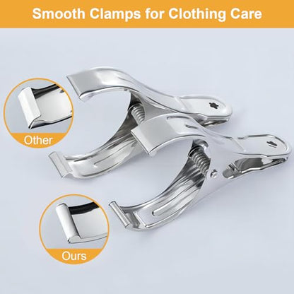 Coideal Metal Pool Cover Clips - 10 Pcs Large Beach Towel Chair Clips 5.5 Inch Stainless Steel Clothes Pins Quilt Clamps Windproof for Sunbed Lounge Cruise (14cm) - size: 14 cm