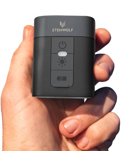 ETENWOLF AIR 3 Air Pump for Inflatables with 2600 mAh Battery & Camping Light, Ultra-Fast and Mini Electric Air Pump, Inflate Deflate for Air Mattress, Pool Floats, Vacuum Storage Bags - color: Black