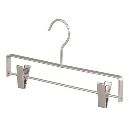 Premium Matte Silvery Aluminum Pants Clip Hanger 100 Pack, 12” Extra Smooth & Durable Metal Shirt Dress Aluminum Alloy Hanger,Clothing Support,Clothing Hang - style: Silver Pants Clip Hanger（100）