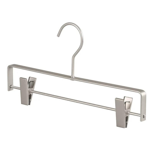 Premium Matte Silvery Aluminum Pants Clip Hanger 100 Pack, 12” Extra Smooth & Durable Metal Shirt Dress Aluminum Alloy Hanger,Clothing Support,Clothing Hang - style: Silver Pants Clip Hanger（100）