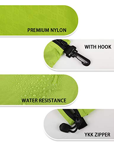 GOX Travel Toiletry Bag, Carry On Small Zipper Pouch, Cosmetic Kit Makeup, Digital Bag, Water Repellent Nylon (Green) - color: Green