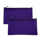 Multipack of 2 Compact Zipper Cloth Pouches, Zipper Bag, Travel Toiletry, Cosmetics, Stationary Case, 11 x 6 inches (Purple) - color: Purple