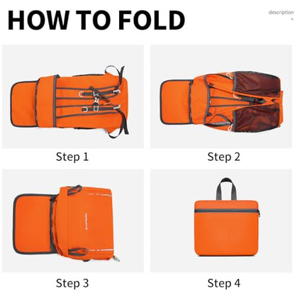 35L Lightweight Packable Backpack – Durable Foldable Daypack for Travel, Hiking, and Gym (Orange) - color: 35l-orange