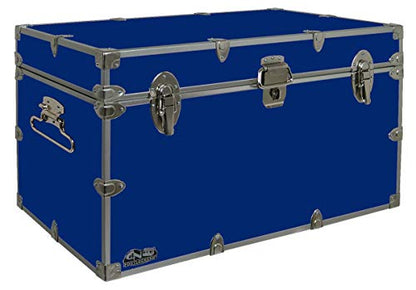 C&N Footlockers - XL Graduate Storage Trunk - Made in the USA - STEEL Footlocker for College Dorm Room & Summer Camp - 32 x 18 x 18.5 Inches (Royal Blue) - color: Royal Blue