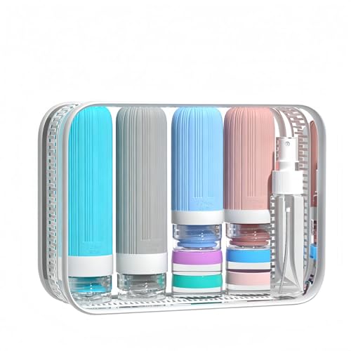 Vitog 16 Pack Travel Bottles Set, TSA Approved Silicone Toiletry Containers for Shampoo & Conditioner, Leak Proof Refillable Traveling Size Liquid Containers, Travel Essentials Toiletry Bottles - color: multicolor