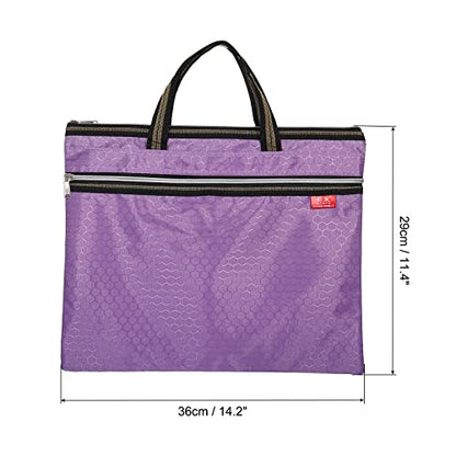 PATIKIL Waterproof Zipper File Bag, Documents Books Tools Storage Zip Pouch for Office Travel, Purple - color: Purple