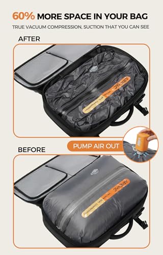 IKYWT Vacuum Seal Backpack Travel with Ultra-Power Pump, 80L Expandable Travel Backpack with Vacuum System w/TSA Lock - color: Black