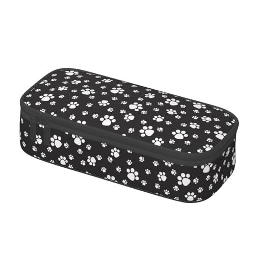 Perinsto Cute Dog Cat Paws Pencil Case Big Capacity Multi Compartment Stationery Box Pencil Pouch Holder Desk Organizer For School Office Home - color: Paws #02