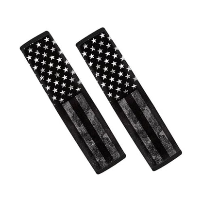 Black US Flag Automotive Seat Belt Cover 2-Pack Soft Car Safety Seat Belt Strap Shoulder Pad Easy to Install Universal Size Fit for Most Cars SUVs Trucks Vans - color: Black US Flag