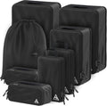 Well Traveled 8 pcs Compression Packing Bags Cubes Set with HybridMax Double-Capacity Design - Packing Cubes for Travel Compression to Maximize Limited Luggage Space, Black - color: Black, size: 8-piece