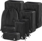 Well Traveled 8 pcs Compression Packing Bags Cubes Set with HybridMax Double-Capacity Design - Packing Cubes for Travel Compression to Maximize Limited Luggage Space, Black - color: Black, size: 8-piece