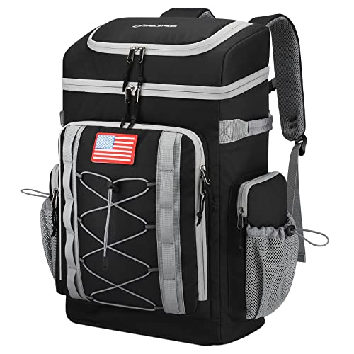 Maelstrom Backpack Cooler,Soft Lightweight Leakproof Cooler Backpack,Men Women 35/50 Can Insulated Cooler Bag,Keeps Hot/Cold for Up to 16 Hours,Perfect for Camping, Beach - color: Black, size: 50 Can