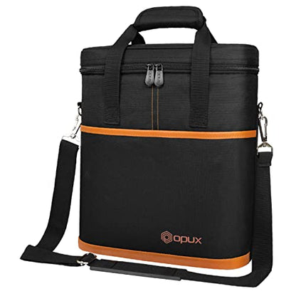 opux 3 Bottle Wine Carrier Tote, Insulated Leakproof Wine Cooler Bag, Wine Travel Bag Tote for Picnic BYOB Beach, Portable Wine Bottle Carrying Case, Gift for Wine Lover Women Men Christmas, Brown - color: Brown