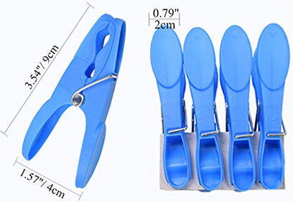 Strong Clothes Pins for Drying Heavy Duty Laundry Clothespins Travel Plastic Clothing Clamps Big Towel Clips 24 Pack - color: 24pcs (3.54inch) Plastic Clothespins