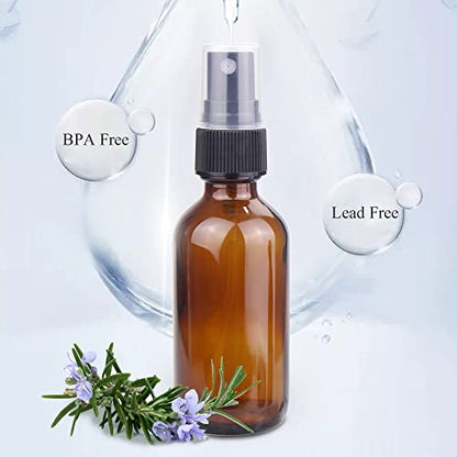 Wedama Spray Bottle, 4 oz Fine Mist Glass Spray Bottles, Little Refillable Liquid Containers for Watering Flowers Cleaning (16 Pack, Amber) - color: Amber, size: 4 Ounce (Pack of 16)