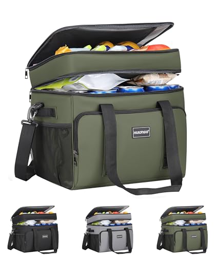 Hulongo Insulated Soft Cooler Bag, Large Ice Coolers Soft Sided Ice Chest for Beach, Collapsible and Portable - color: green (30 CAN Medium)
