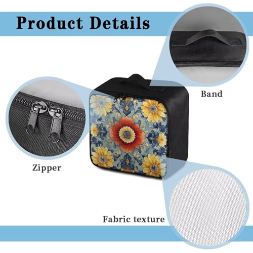 Emergency Kit Bag First Aid Cross Symbol Empty First Aid Bag for Workplace Church and Home Preparedness Built with Abrasion-Resistant Fabric Floral - color: Floral