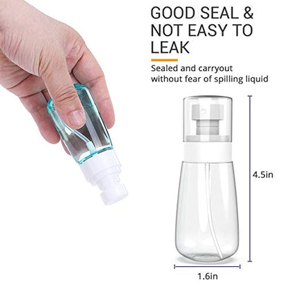 RELANOR Pack 4 Small Spray Bottle Travel Size 2oz/60ml - Fine Mist Mini Empty Spray Bottles - Leak Proof - for Toners, Face & Hair Mist - size: 60 ml - Pack 4