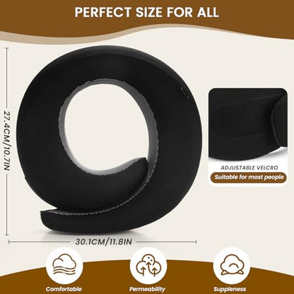 Neck Pillow, Travel Pillow uses Memory Foam to Support Neck Comfort, Ideal Companion for Airplane and car Travel, Compact, Convenient, and Versatile Airplane Sleep Pillow(Black)