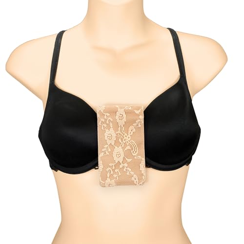 Braza Secret Stash - Lace Bra Travel Pocket Pouch - Beige, One Size