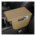 Stacool Upgraded Car Center Console Cover,Microfiber Leather Car Armrest Cover Cushion with 2 Storage Bags,Universal Car Armrest Storage Box (Beige) - color: Beige