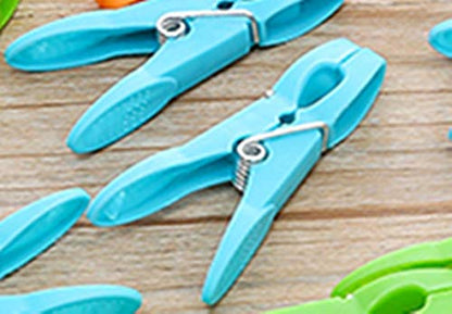 Strong Plastic Clothes Clips For Drying Heavy Duty Clothing Clamps Travel Clothespins Beach Towel Pegs 24 Pack Blue - color: Blue