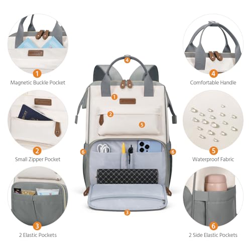 Maelstrom Laptop Backpack, Fits 15.6-17.3 Inch Travel Backpack Gift for Women Men, Waterproof College School Computer Bag, Anti-theft Business Work Bag with Luggage Strap (Grey, 17.3 Inch) - color: Grey, size: 17.3 Inch