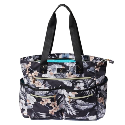 Weekender Bag Carry On Bag Overnight Tote Travel Duffle with 13 Pockets for Travel,Work，Gym,Beach,Teacher,Nurse - color: Black leaf