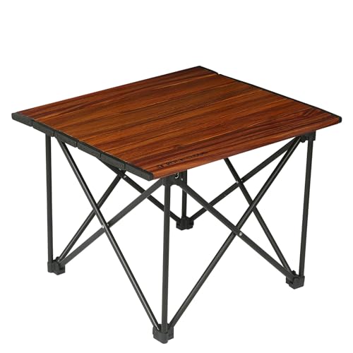 ROCK CLOUD Portable Camping Table Ultralight Aluminum Camp Table Folding Compact Beach Table for Camping Hiking Backpacking Outdoor Picnic, Reinforced Small - color: Reinforced Wood Grain