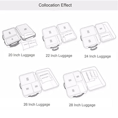 Packing Cubes 6 PCS Travel Accessories Travel Luggage Packing Organizers Bags for Backpack Suitcases, Blue Flower - color: Blue Flower