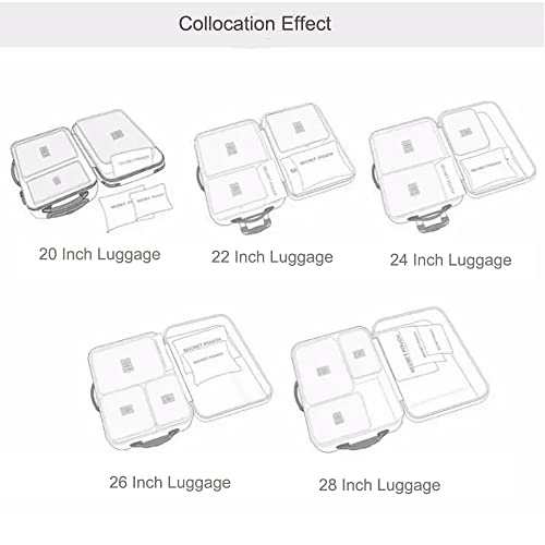 Packing Cubes 6 PCS Travel Accessories Travel Luggage Packing Organizers Bags for Backpack Suitcases, Blue Flower - color: Blue Flower