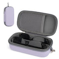 Double Eyeglasses Case,Hard Shell Glasses Case Travel Sunglasses Organizer with Adjustable Slot & Clip for Men Women - color: Purple
