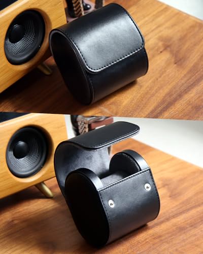 Watch Roll Travel Case for Men and Women with Suede Lining Watch Display Box Single Watch Storage and Organizer (Black) - color: 1 slot black