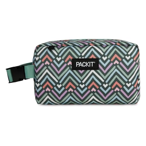 PackIt Freezable Small Insulated Snack Box, Diamond Chevron, with EcoFreeze Technology (Built-in Ice Pack), Mini Cooler or Small Lunch Bag, For Fresh Snacks On the Go, for Work, Gym, or Travel - color: Diamond Chevron, size: Medium