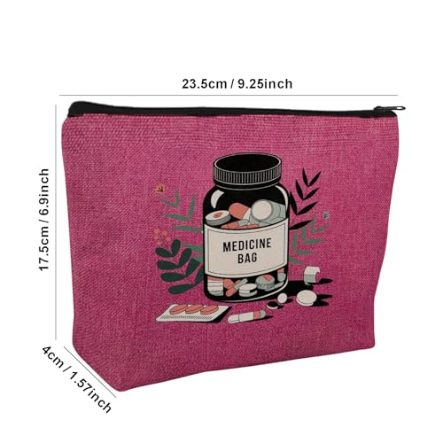 Medicine Storage Pouch with Diabetes, Medicines Bag, and Medical Supply Designs, White Canvas Zipper Cases, Multi-Use Functionality (Gift for Birthdays, Graduation, Christmas) (Style I) - style: Style I