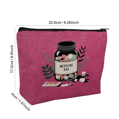Medicine Storage Pouch with Diabetes, Medicines Bag, and Medical Supply Designs, White Canvas Zipper Cases, Multi-Use Functionality (Gift for Birthdays, Graduation, Christmas) (Style I) - style: Style I