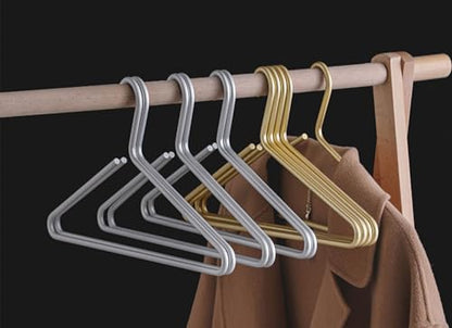 Premium Matte Silvery Aluminum Coat Hangers 6 Piece Set, 16.5” Extra Smooth & Durable Metal Shirt Dress Hanger,Aluminum Alloy Hanger,Clothing Support,Clothing Hang - style: Silver Elegant Hanger（6）