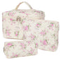 honitty Makeup Bag,Quilted Cosmetic Bags,Large Floral Make Up Organize bag,Makeup Bag Set for Women,Flower Travel Toiletry Bag - color: Pink