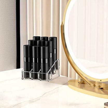 Tekson 9PCS 8ml Travel Perfume Atomizer Refillable, Mini Cologne Spray Bottle Empty, Small Aftershave Sprayer for Liquid Dispenser with 1 Perfume Holder Organizer - color: 9 black+1 case