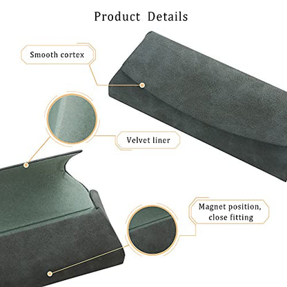 LifeArt Eyeglass Case Hard Shell, Portable Sunglass Case for Women and Men, fashionable PU Leather Eyeglass Case, Lightweight - color: 643(grey)