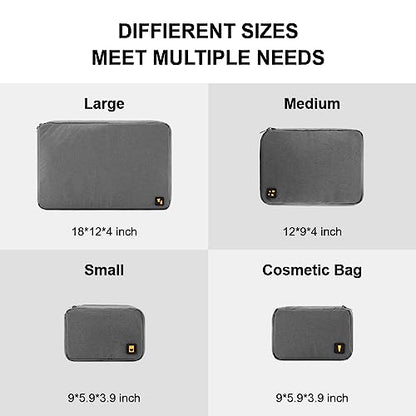 LEVEL8 4 Set Packing Cubes Travel Luggage Packing Organizers