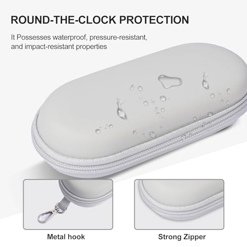 Double Glasses Case,Dual Eyeglasses & Sunglasses Organizer with Clip Zipper Closure for Travel 2 Pairs Storage Box - color: Gray