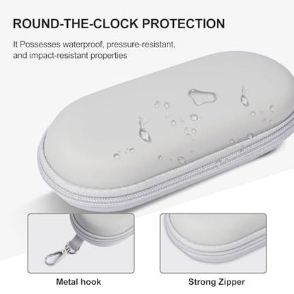 Double Glasses Case,Dual Eyeglasses & Sunglasses Organizer with Clip Zipper Closure for Travel 2 Pairs Storage Box - color: Gray