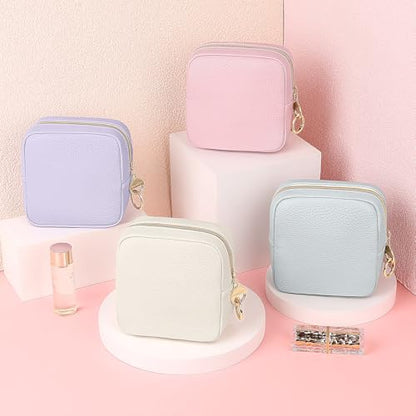 4.9" Small Makeup Bag for Purse, PU Leather Mini Cosmetic Bag with Ring Buckle, Portable Small Makeup Travel Toiletry Pouches for Women, Birthday/Wedding/Christmas Gifts (Pink) - color: Pink-4.9 inch
