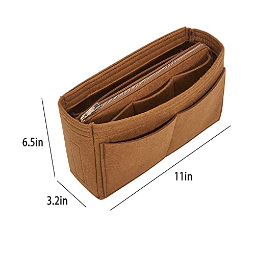 Vercord Felt Organizer Insert For Purse Handbag Tote Bag In Bag Inside Shaper Divider Neo Coffee Slender Medium - color: A Coffee, size: Slender Medium