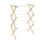 Household Essentials X-Frame Clothes Drying Rack, Stabile Wood Frame with Slanted Feet, Smooth Vinyl Wrapped Rods, 23.8 Feet of Hanging Space, Ready to Assemble, Flat Top, Natural - color: Natural/White Pine