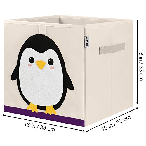 Foldable Animal Cube Storage Bins Fabric Toy Box/Chest/Organizer for Kids Nursery, 13 inch (Penguin) - color: Penguin